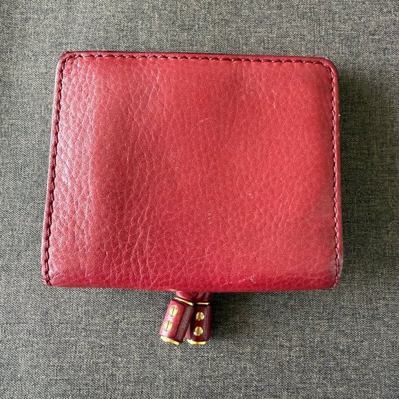 Chloe Marcie Square Red Leather Wallet - Picture 2 of 8